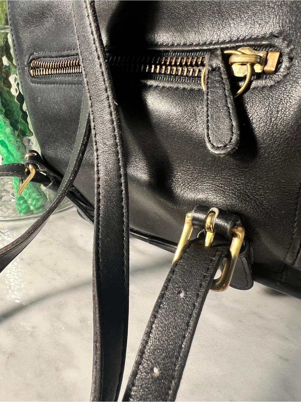 VINTAGE Coach 9994 1996 Convertible Backpack Bucket Bag Black Leather made  USA - Picture 9 of 16